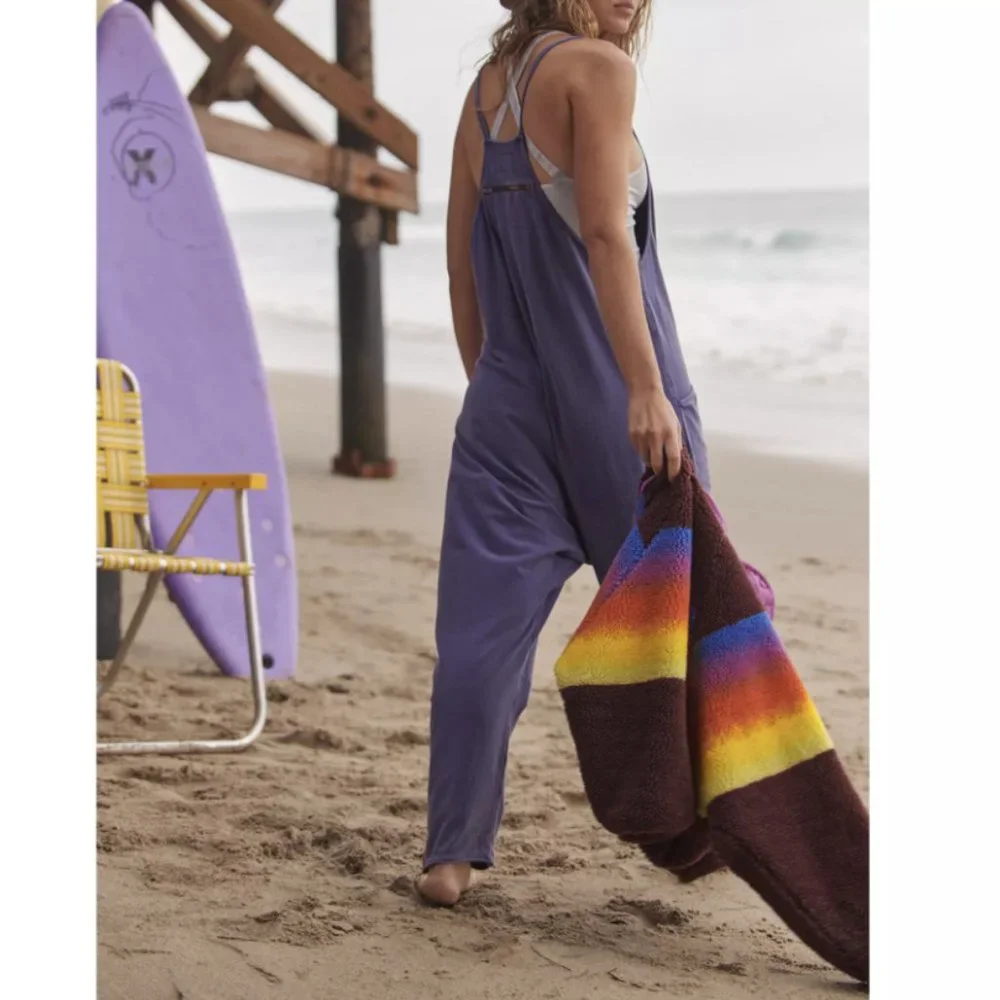 Free People Hot Shot Indigo Purple Jumpsuit Onesis - Picture 6 of 12